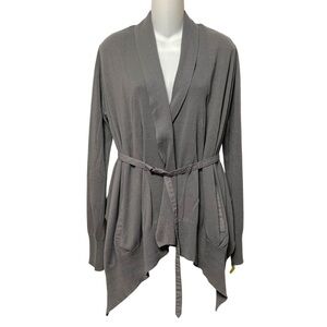 NICHOLAS K Gray Belted Asymmetrical Cardigan Jacket L